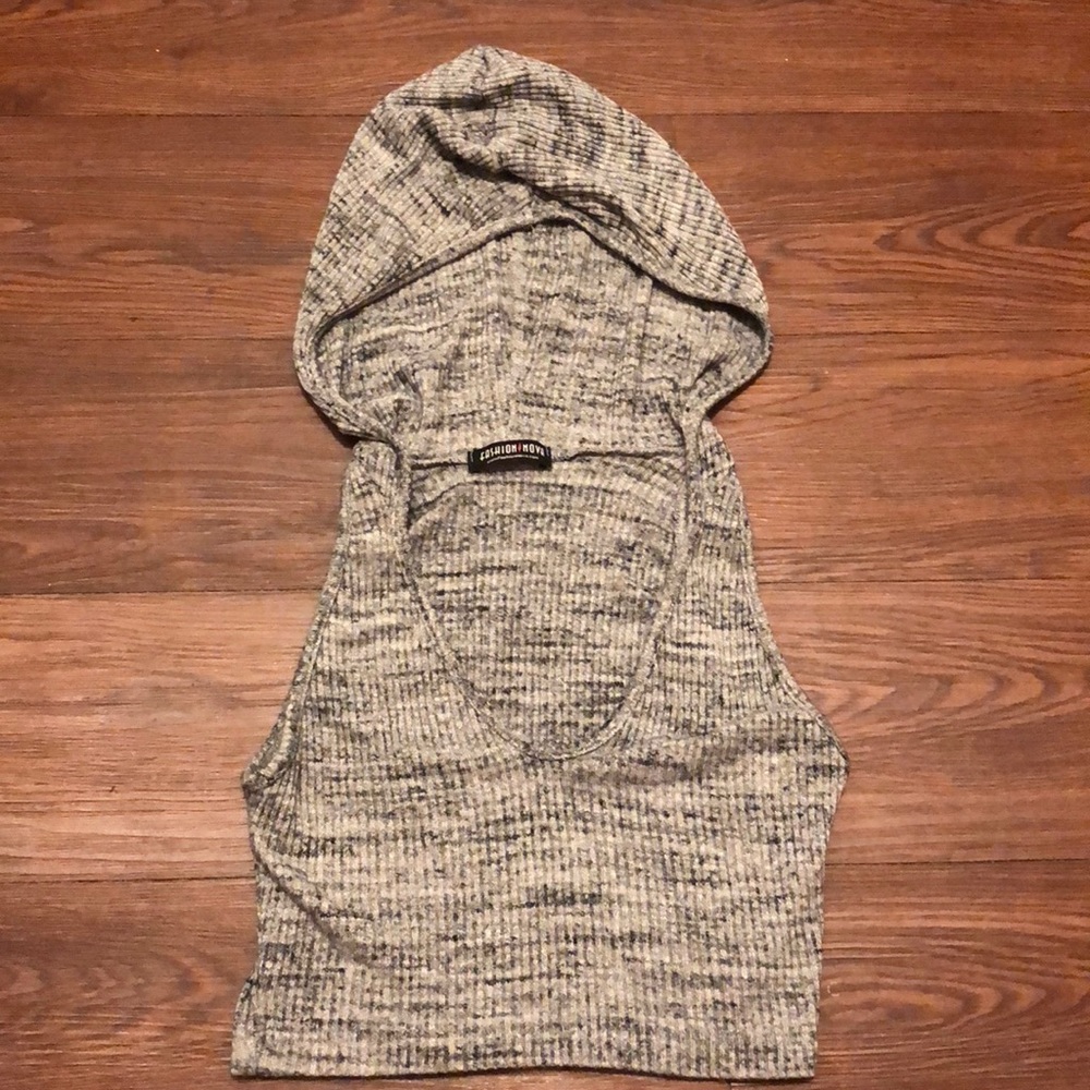 Heather gray crop hoodie